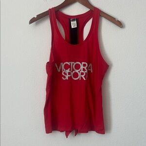 VICTORIAS SECRET Sport Red Open Back Tank Top